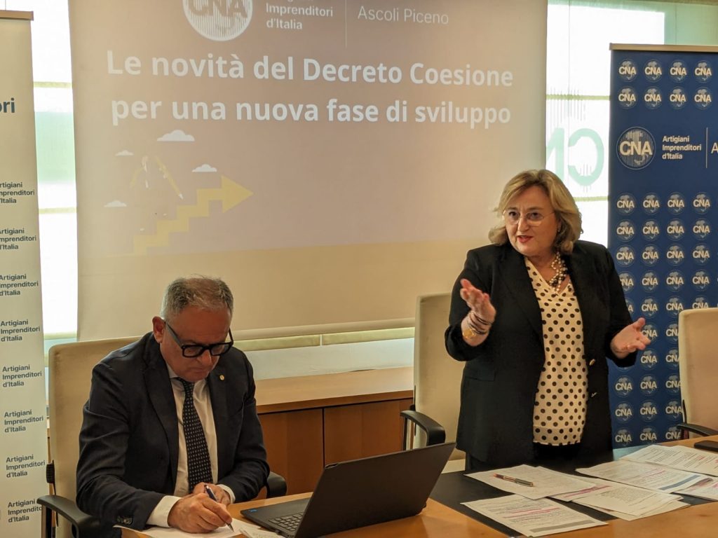 Decreto Coesione, confronto sottosegretario Albano e Gregorini CNA con le imprese a San Benedetto